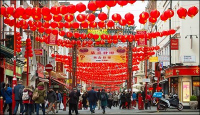 Chinese citizens paraded